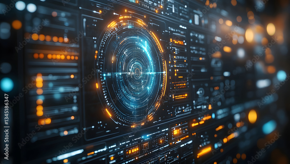 Fototapeta premium Futuristic HUD Interface Design Sci-Fi Technology Dashboard