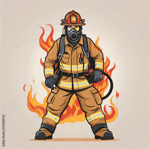 fireman, emergency, firefighter, safety, danger, fire, rescue, man, fighter, helmet, uniform, protection, red, service, equipment, background, hose, flame, extinguisher, burn, hero, job, water, work, 