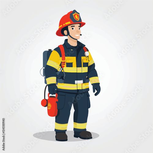 fireman, emergency, firefighter, safety, danger, fire, rescue, man, fighter, helmet, uniform, protection, red, service, equipment, background, hose, flame, extinguisher, burn, hero, job, water, work, 