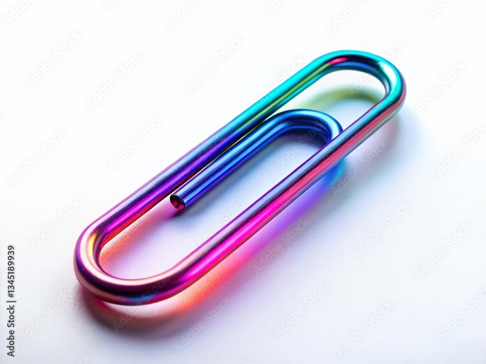 Aerial View of Bent Paperclip on White Background - Abstract Minimalist Photography Aerial View of Bent Paperclip on White Background - Abstract Minimalist Photography
