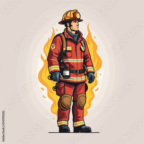fireman, emergency, firefighter, safety, danger, fire, rescue, man, fighter, helmet, uniform, protection, red, service, equipment, background, hose, flame, extinguisher, burn, hero, job, water, work, 