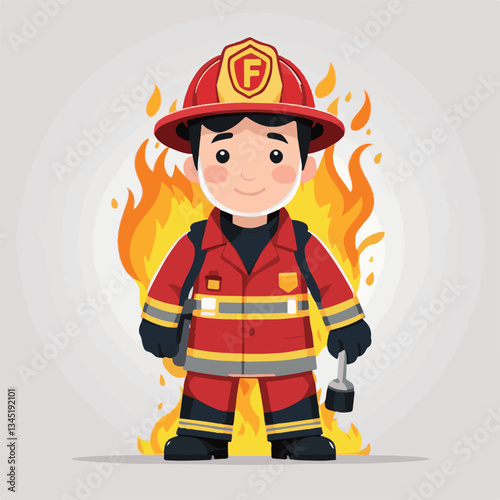 fireman, emergency, firefighter, safety, danger, fire, rescue, man, fighter, helmet, uniform, protection, red, service, equipment, background, hose, flame, extinguisher, burn, hero, job, water, work, 