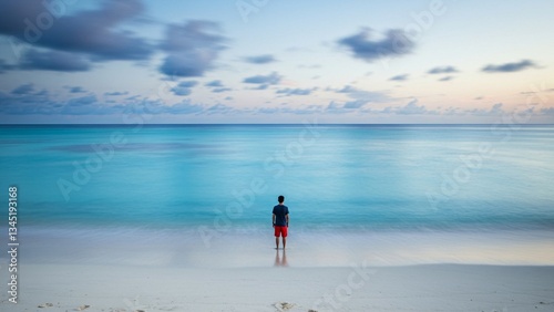 Solitude at Sunset A Serene Beachscape