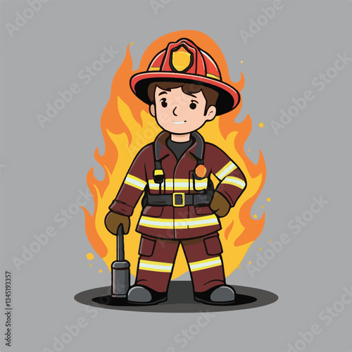 fireman, emergency, firefighter, safety, danger, fire, rescue, man, fighter, helmet, uniform, protection, red, service, equipment, background, hose, flame, extinguisher, burn, hero, job, water, work, 