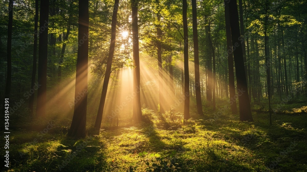 Fototapeta premium Sunlight in Forest Glade