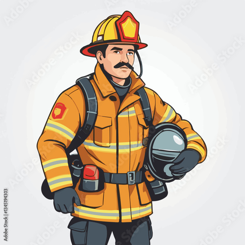 fireman, emergency, firefighter, safety, danger, fire, rescue, man, fighter, helmet, uniform, protection, red, service, equipment, background, hose, flame, extinguisher, burn, hero, job, water, work, 