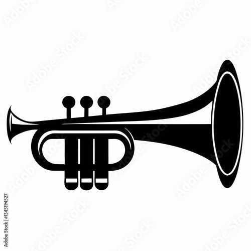 Minimalist Mardi Gras Trumpet Vector Illustration