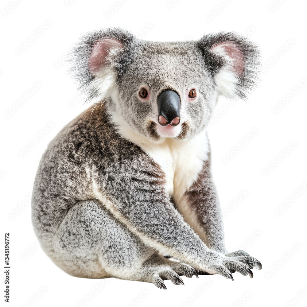 Fototapeta premium Cute fluffy koala, on a transparent background