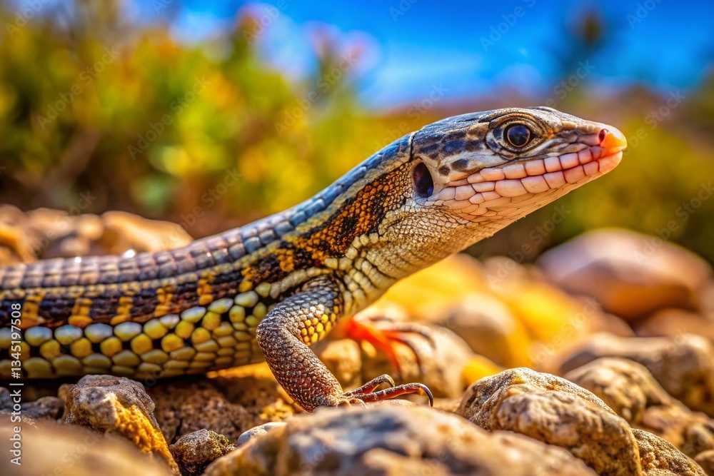 Naklejka premium Aerial View of Iberian Worm Lizard in its Natural Habitat - Drone Photography