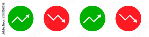 Upward downward arrow chart graph icon. Downtrend, uptrend, Bear market, bearish, bullish, trading, stock exchange