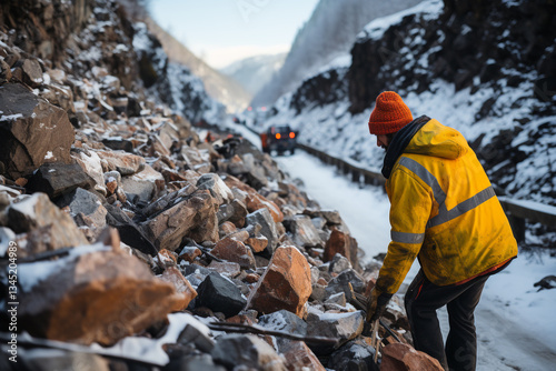 Exemplifying harmonious fusion of human ingenuity and untamed wilderness it safeguards, avalanche barrier stands as a testament to delicate balance between man made engineering and formidable terrain 