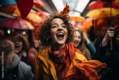 exhilarating dance between individual and mischievous wind, as they valiantly cling to their umbrella, is a delightful display of both amusement and unwavering determination