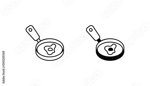 Frying Egg icon design with white background stock illustration