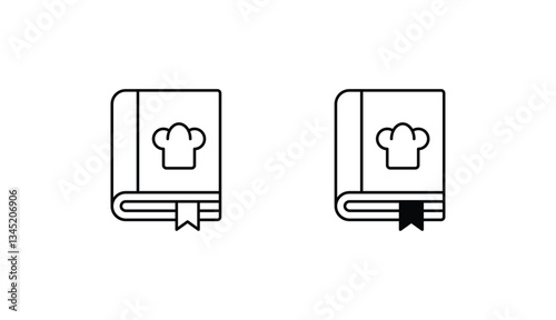 Recipe Book icon design with white background stock illustration