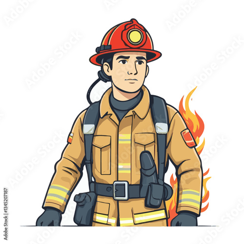 fireman, emergency, firefighter, safety, danger, fire, rescue, man, fighter, helmet, uniform, protection, red, service, equipment, background, hose, flame, extinguisher, burn, hero, job, water, work, 