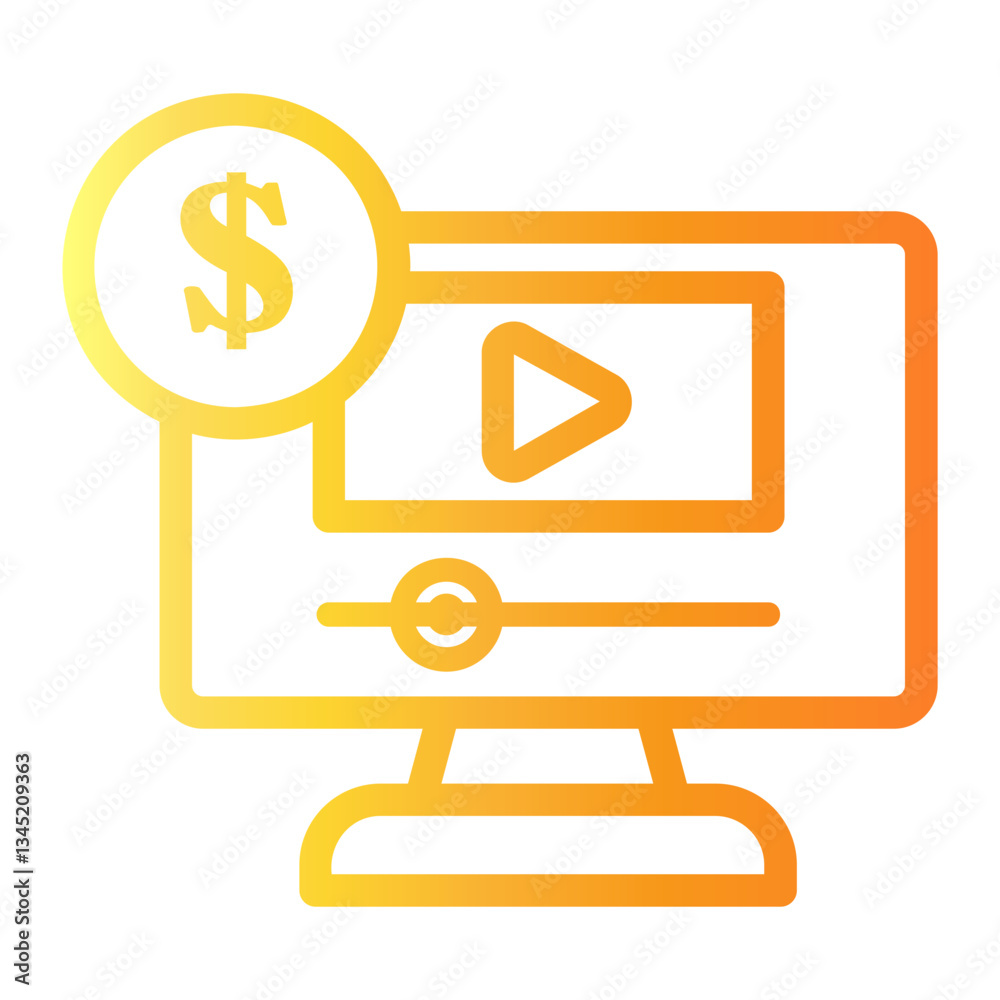 paid content Line Gradient Icon paid content Line Gradient Icon