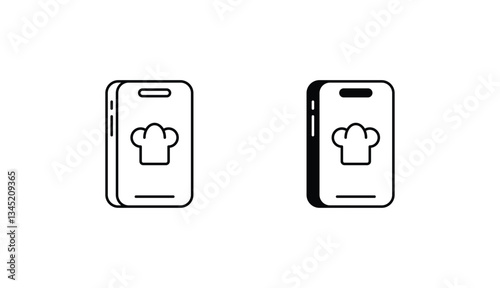 Online Cooking icon design with white background stock illustration