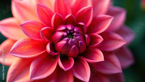 Close-up dahlia petals, layered, rich color variations , illustration, garden