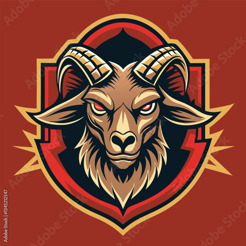 Vintage Horned Goat Emblem: A Timeless Symbol of Strength and Heritage