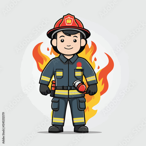 fireman, emergency, firefighter, safety, danger, fire, rescue, man, fighter, helmet, uniform, protection, red, service, equipment, background, hose, flame, extinguisher, burn, hero, job, water, work, 