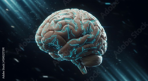Futuristic Cybernetic Brain – AI, Technology, and Neural Networks