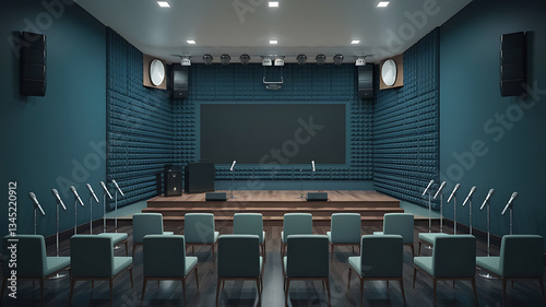 Modern acoustically treated presentation hall
