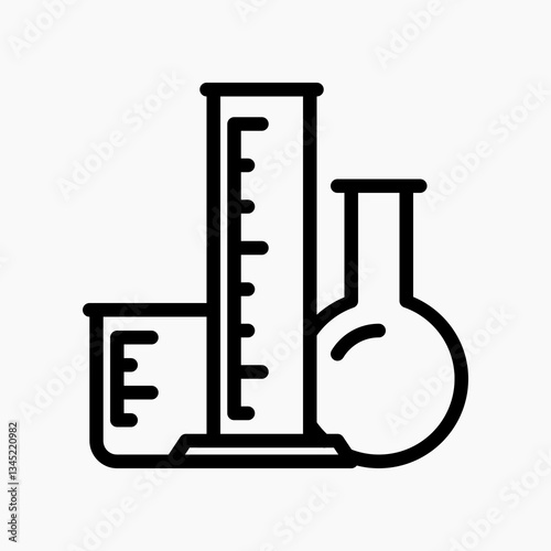 Design Illustration graphic of measuring cylinder icon with line style. Suitable for UI, mobile design, web design, etc.