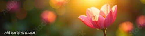 The soft glow of sunlight illuminates the delicate petals of a flower, serenity, bloom
