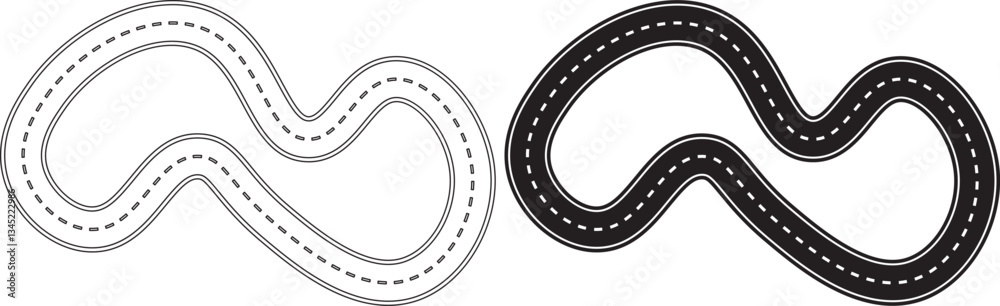 Fototapeta premium top view racing circuit icon set