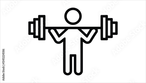 Person Lifting Weights Icon.