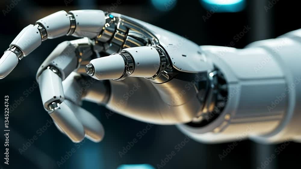 Close-up of a Futuristic Robotic Hand, Advanced Technology and Artificial Intelligence Close-up of a Futuristic Robotic Hand, Advanced Technology and Artificial Intelligence