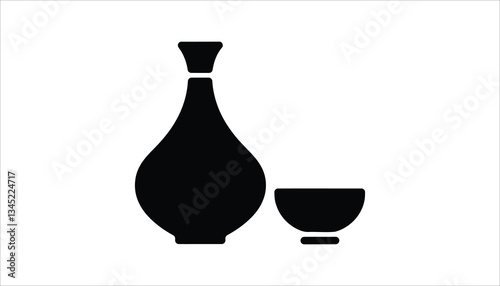Teapot and Cup Icon. Tea Time Vector.