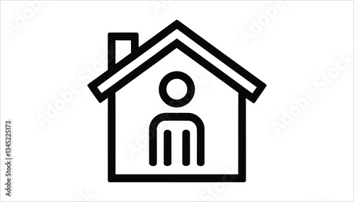 Home Icon with Person Silhouette.