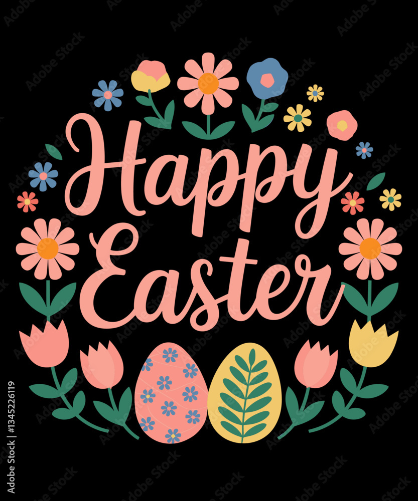 Fototapeta premium Happy easter funny flowers