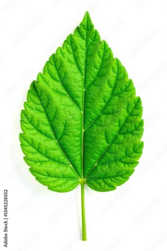 Simple green leaf isolated on white background, single, vegetal Simple green leaf isolated on white background, single, vegetal