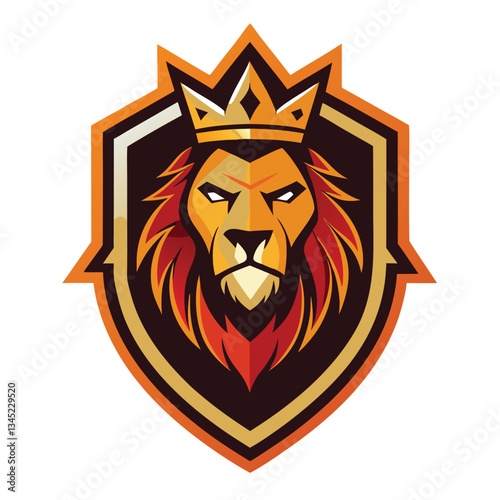Vintage Lion King Badge Logo Vector Template for Retro Designs