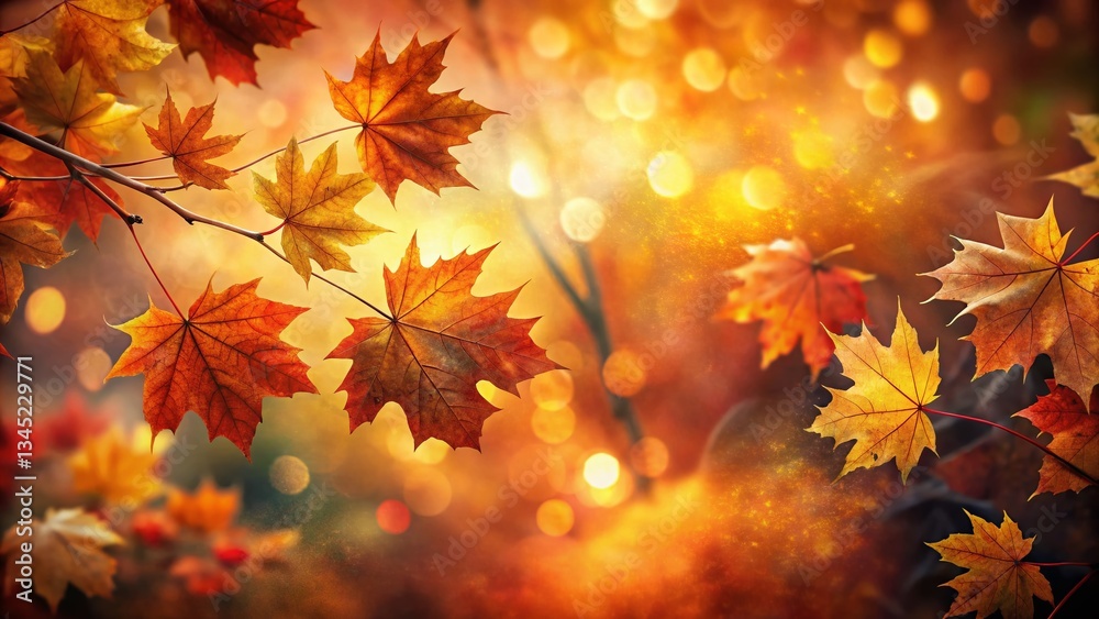 Autumn Leaves Double Exposure: Fall Background Stock Photo Autumn Leaves Double Exposure: Fall Background Stock Photo