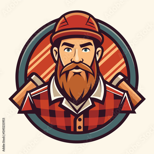 Vintage Lumberjack and Woodcutter Badge Emblem Vector Design