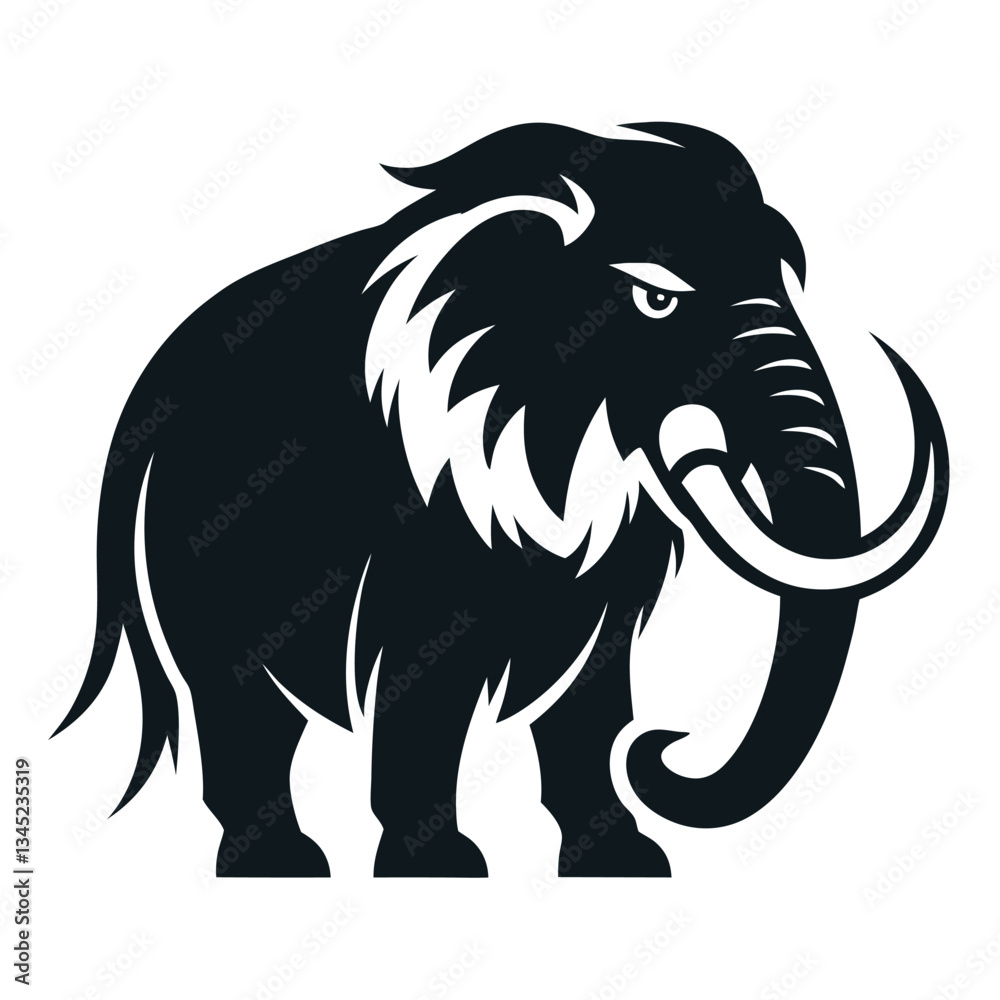 Fototapeta premium Mammoth Silhouette Vector Logo Template for Design Projects