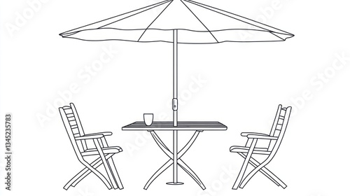 Outdoor patio furniture under umbrella (2)
