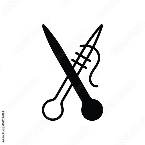 Knitting needles Vector icon