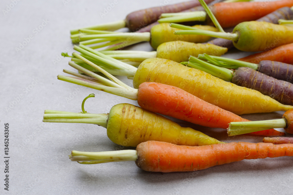 Fototapeta premium Fresh carrot vegetables, Ripe carrots
