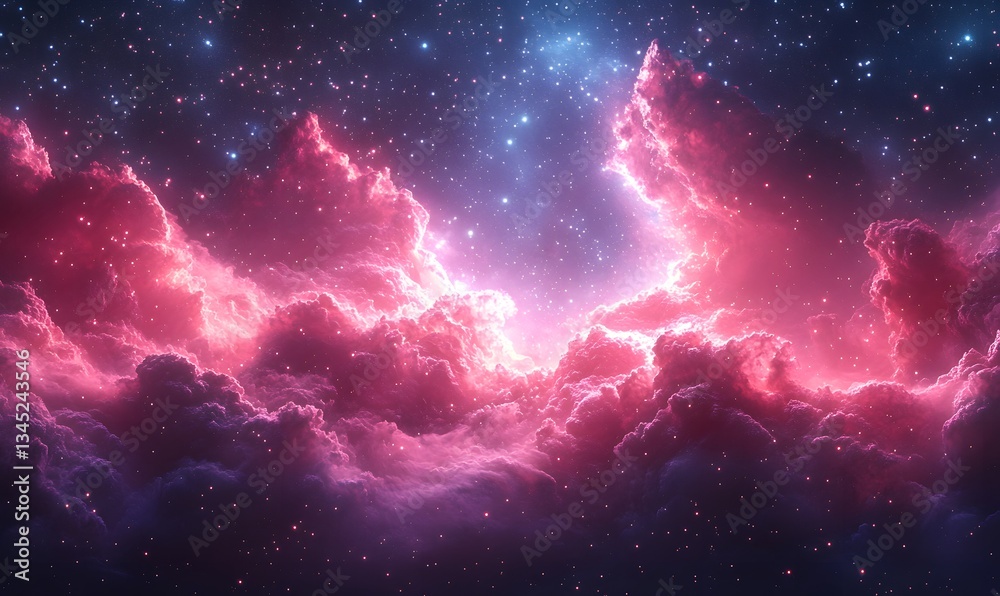 Fototapeta premium dreamy aesthetic style pink-purple sky, generation AI 