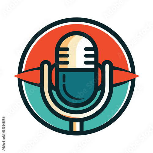 Microphone Logo Vector Graphic for Podcasters