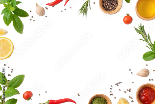 Fresh Herbs, Spices, and Ingredients Frame