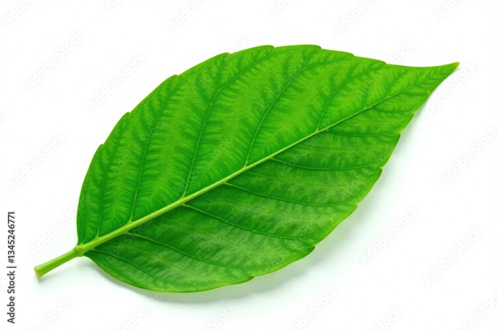 Obraz premium Large single isolated leaf on white background, leafy, leaves
