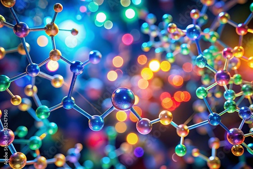 Bokeh Illuminated Amino Acid Molecular Structure Diagram photo