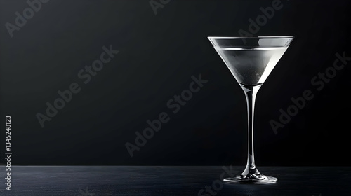 Elegant Martini Glass Against Dark Background
