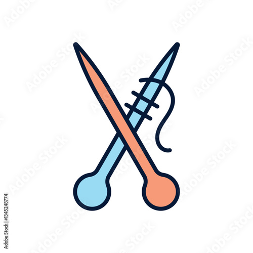 Knitting needles Vector icon