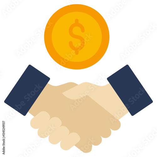 Money Deal Flat Design Style Icon, Banking And Financial Concept